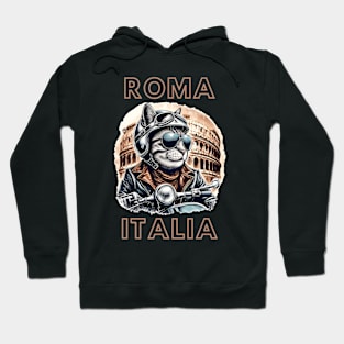 Cool scooter cat in Rome Hoodie